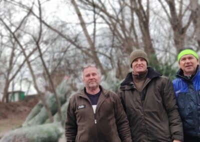 Brigáda s osádzaním stromčekov